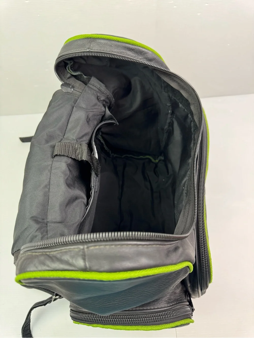 Seattle Seahawks Genuine Leather Backpack VTG Style Black Action Green NFL